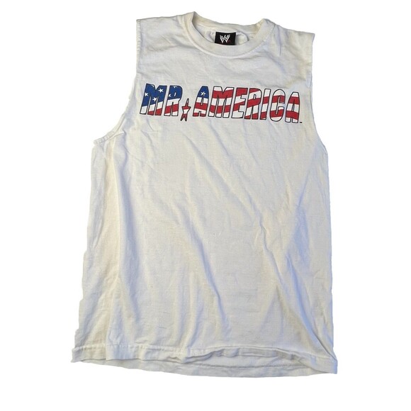 Hulk Hogan Mr America WWE Authentic Tank Top Medium White 2002 Hulkamania